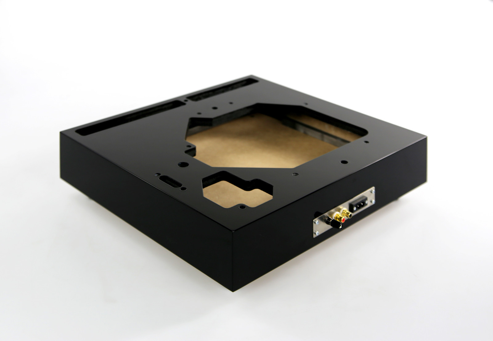 Zarge Gehäuse chassis plinth Denon DP-37F in schwarz Hochglanzlackierung