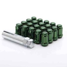 20x Radmutter M12 x 1,5 x 35 mm Kegelbund 60° Grün Radbolzen für Alufelgen