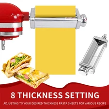 Pasta Attachment for KitchenAid Stand Mixer Stainless Steel Sheet Roller