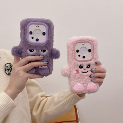 Cartoon Winter Warm Fell Etui Abdeckung für Huawei Mate 30 40 50 Mate60 Pro Max