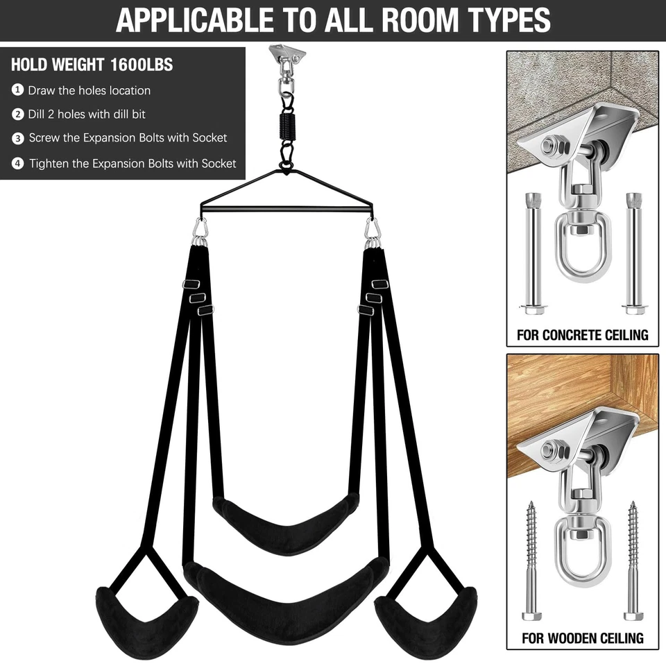 360 Eslinga Giratoria Sexual Columpio Posición Ayuda para Parejas Adultos BDSM Juguetes Sexuales Foto 3 de 4