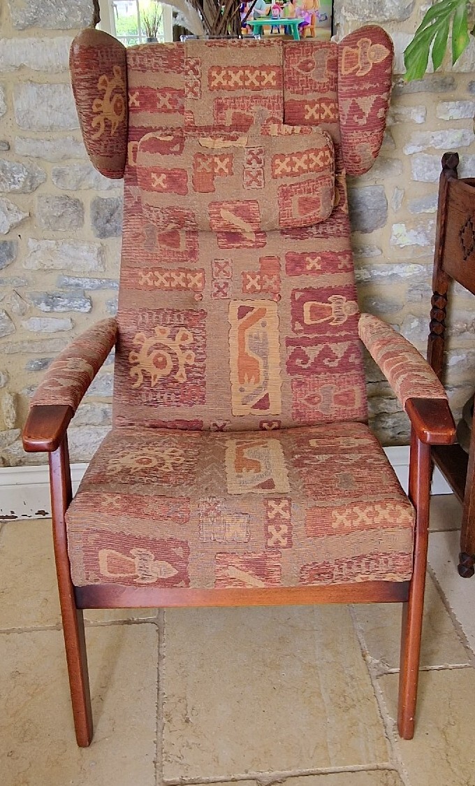 Vintage Parker Knoll High Back Wing Chair fireside 1970s PK107174 eBay