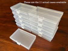 11 pcs Small Clear Rectangular Plastic Containers with Hinged Lids