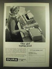 1966 Dura Edit Control Typewriter Ad - One Girl Typing Pool thumbnail