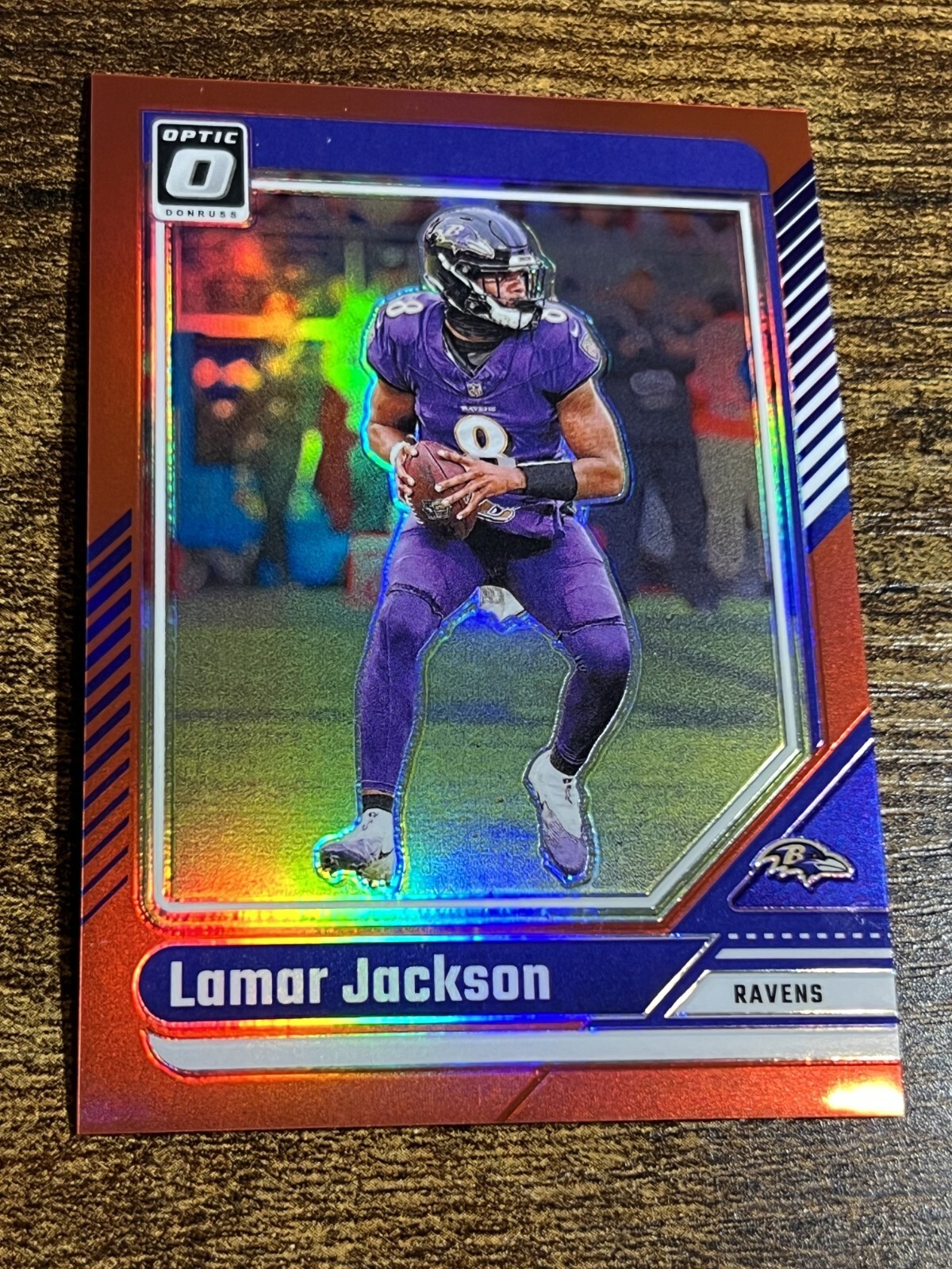 LAMAR JACKSON 2024 Donruss Optic #13 Red Prizm Holo /125