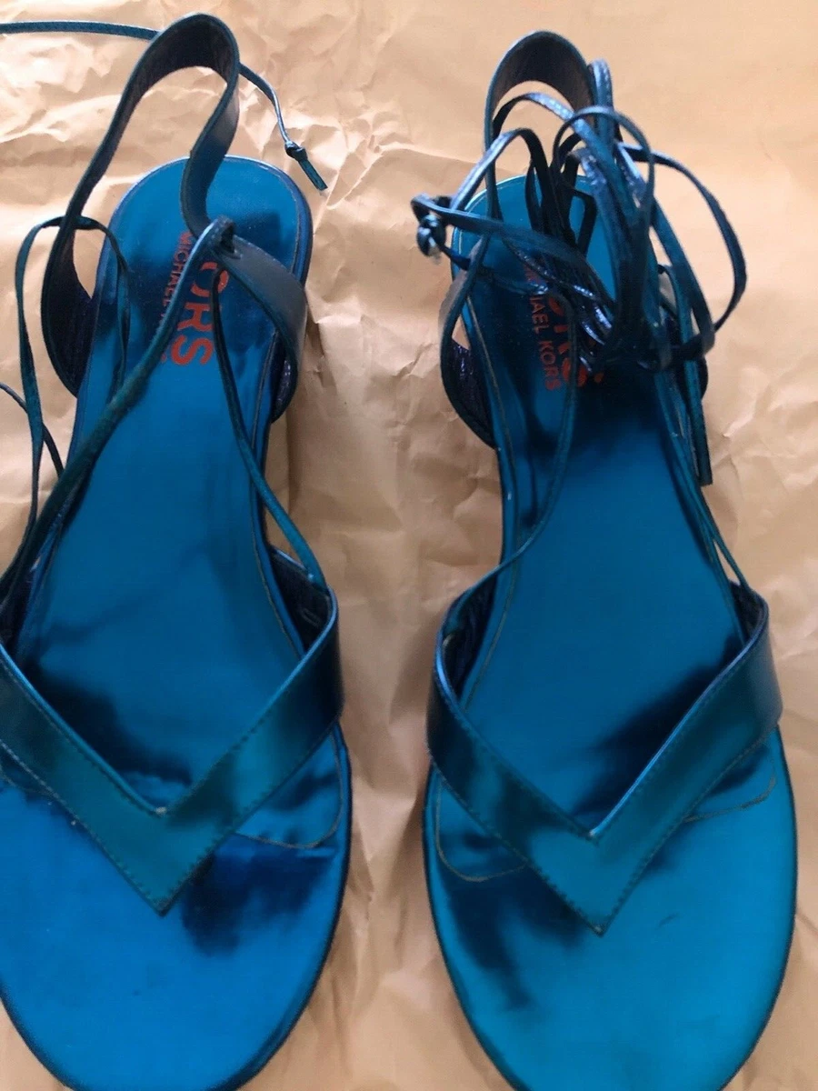Blue gladiator sandals clearance