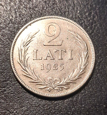 1925 LETTLAND Silber Zwei 2 1 LATI.