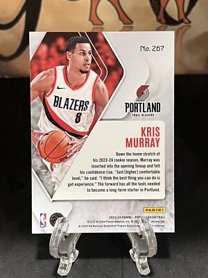 2023-24 Panini Phoenix Kris Murray RC #267 Teal Lazer Portland