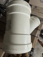 Charlotte Pipe DWV Wye Reducing 8" x 8" x 4" Underground Schedule 40 PVC White