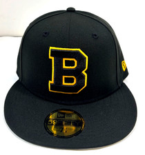 Boston Bruins NHL NE Brand New Vintage Hockey Fitted Hat~ Black/Gold