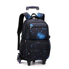 VIDOSCLA Elementary Galaxy Teens Rolling Backpack Kids Boys Luggage with Whee...