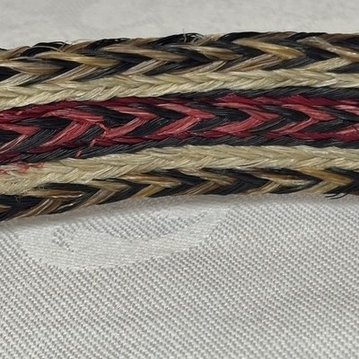 Vintage Tony Lama Red Leather Braided Horsehair Western Belt  display picture 3