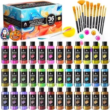 VigorFun 52 Pcs Iridescent Acrylic Paint Set 2 Fl Oz (Pack of 36), 