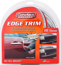 Custom - Enhanced 18Ft Chrome U-Channel Edge Guard Trim, 18Feet Rubber Bumper Pr