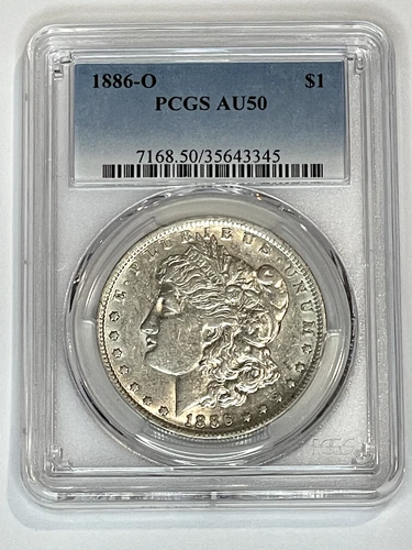 1886-O Morgan Silver Dollar PCGS AU50 ~  Free Shipping