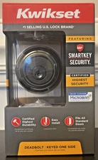 Kwikset Deadbolt Door Lockset w/Keys/Mounting Screws/Strike ~ Oil Rubbed Bronze