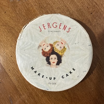 VTG  50 s Unopened Jergens Velvet Make Up Cake USA Velvet Skin Southern Rose