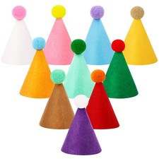10 Pcs Mini Birthday Party Hats Multicolor Lovely Cone Hats for Animals Stuff...