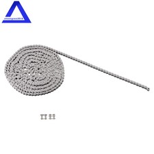  25 Heavy Duty Roller Chain - 10 Feet  2 Connecting Links 1/4In Chain Pitch
