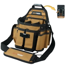 Electrician Tool Pouch Bag with Shoulder Strap Professional 15 Pockets Tool P...
