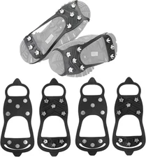1-2 Pairs Non Slip Gripper Spikes for Shoes Ice Black-2 pairs-M+L, Black-8 
