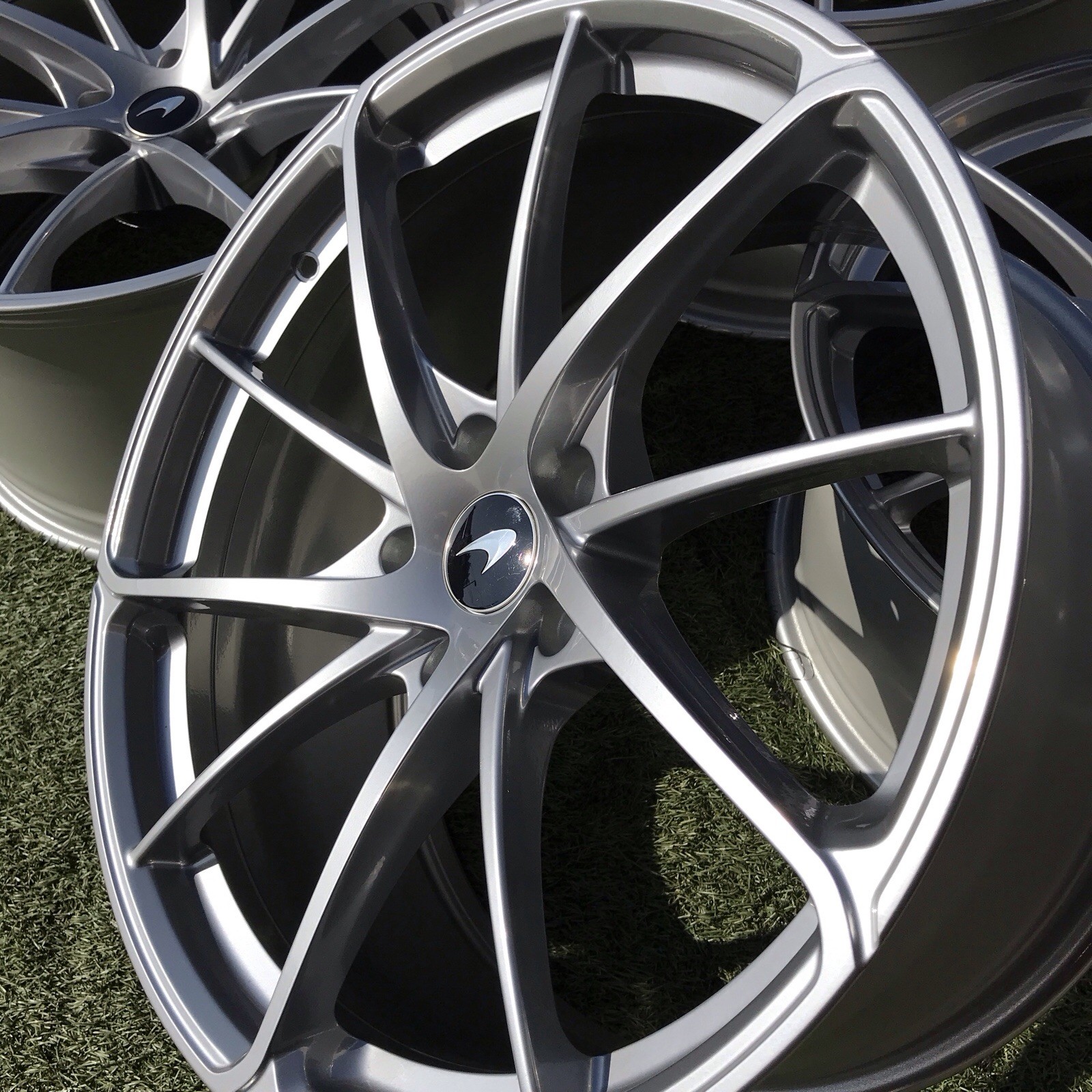 19 20 MCLAREN 750S RIMS OEM GENUINE STOCK SET 4 SILVER 720S