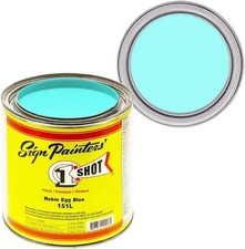 1 Shot Lettering Enamel Robin  s Egg Blue 151L   4oz Pinstriping Paint