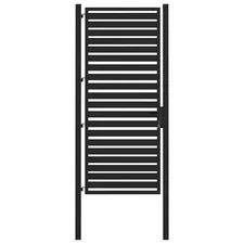 Patio Gate Lockable Black 39.4x59.1" Aluminium vidaXL