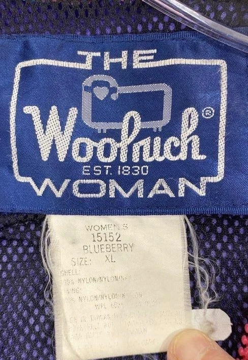 复古女式 80 年代/90 年代 XL 羊毛风衣紫色/麦片/粉色全拉链 — 第 3/3 张图片