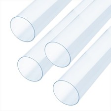 Clear Pvc Pipe 4" X 36" Long 4pk Rigid Plastic Tubing Round Tube Compatible W/du