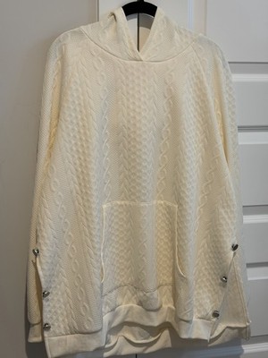 SHEIN Hoodie With A Cable Knit Look Side Slit Size 16 (2XL) 100% poylester