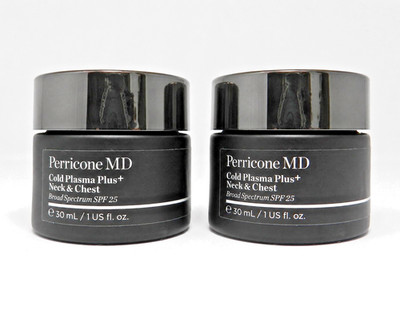 2 Perricone MD Cold Plasma Plus+ Neck & Chest SPF 25 1 oz Anti-Aging Cream Duo