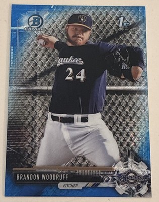 2017 Bowman Chrome Prospects Blue Refractor 31/150 Brandon Woodruff #BCP169