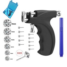 LECIEL Reusable Ear Piercing Gun Kit, Professional Body Nose Black-White Gold