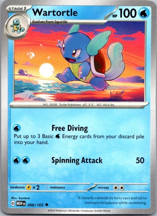Wartortle - kantaro SV: Scarlet & Violet 151 008/165 | eBay