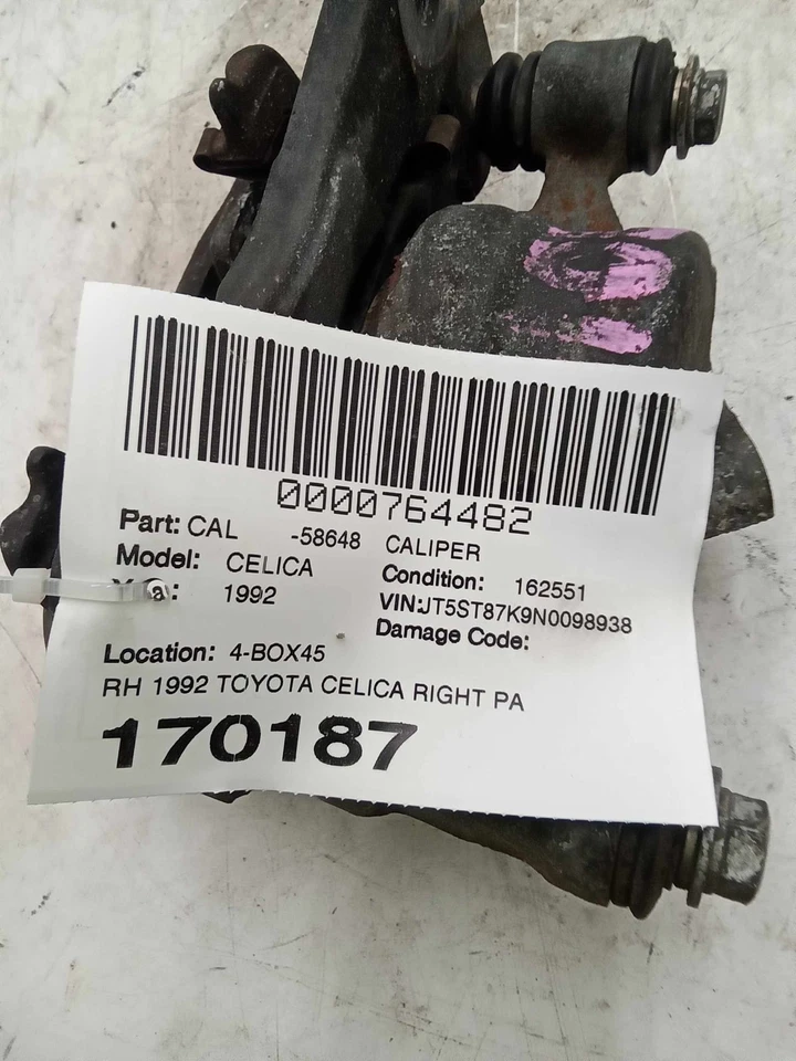 Pinça de freio dianteira do lado direito do passageiro Toyota Celica destro 1992 usada OEM - Imagem 2 de 4