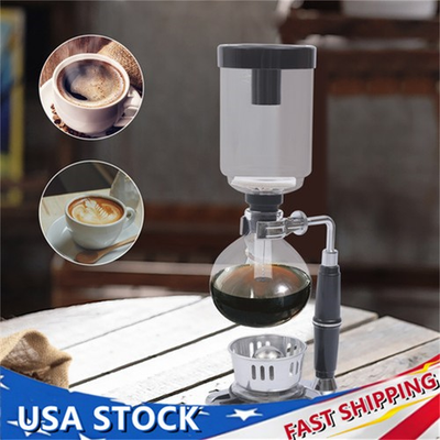 #ad #ad 3 Cup Siphon Syphon Vacuum Coffee Maker Tabletop Siphon Pot Alcohol Lamp Home $34.65
