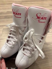 Jackson Ultima SoftSkate Womens/Girls Figure Ice Skates, White/Pink - 8 Women's