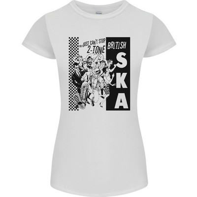 Kann Nicht Aufhören 2-Ton Britisches SKA 2Tone Damen Petite Schnitt T-Shirt