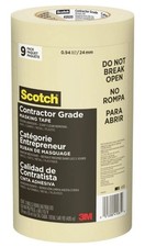 Scotch 0.94 in.  W X 60.1 yd L Tan High Strength Masking Tape 9 pk