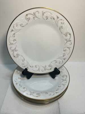 5  Duetto Salad Plates 8 1/2'' 6610 Gold White Scrolls 636