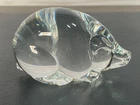 Steuben Art Glass Pig Hand Cooler Paperweight Figurine Sculpture # 5522