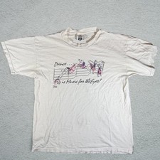 Vintage 90s Lee Made in USA Dance Music for the Eyes Graphic T-Shirt Men L White