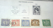 Lot of 1899 Netherlands Stamps: 1/2:  1:  1 1/2:  2:  2 1/2 Cents