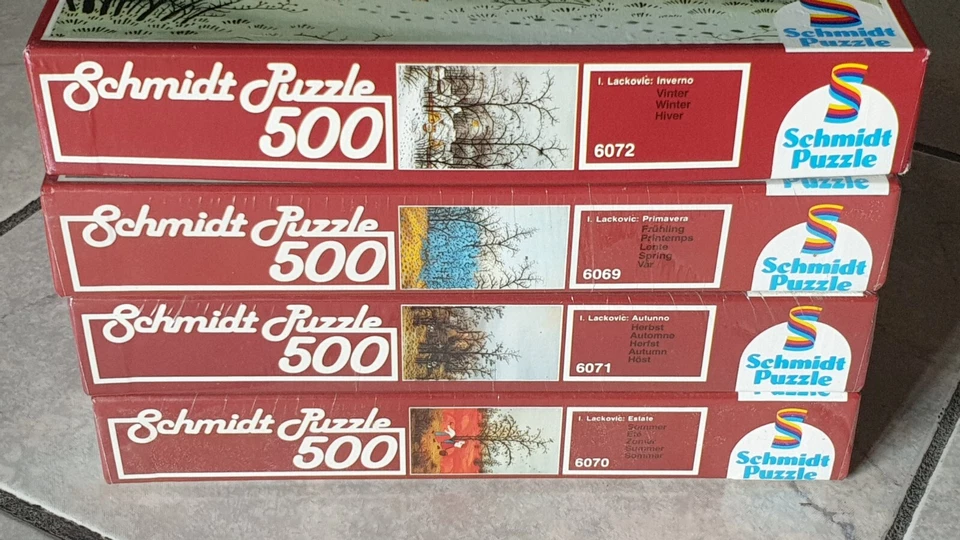 4x Puzzle Schmidt - LACKOVIC Serie Completa 4 Stagioni 500 pz. 485x309 Anno 1988 - Immagine 2 di 4