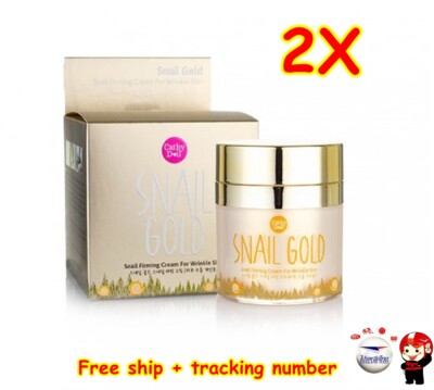 2X Snail Gold Cream Cathy Doll Firming Wrinkle Skin Soft Smooth Radiant Face 50g