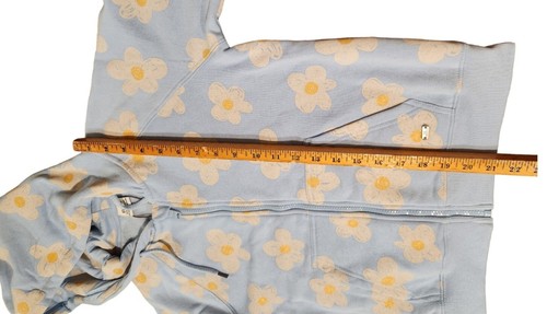 ELVI! Hoodie Girls Size 14 Daisy Flower Print Zip Up Sweatshirt Pockets Blue NEW - Picture 10 of 13