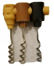 Corkscrew Set of 3 With Only 1 Handle Wine Opener Plastic and Stainless Steel