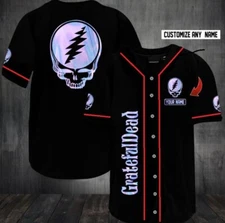 Personalized Unisex Grateful Dead Band Printed Baseball Jersey Shirt
