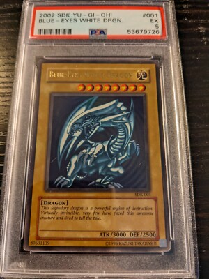 PSA 5 Yu-Gi-Oh! TCG SDK-001 Blue-Eyes White Dragon - EX | eBay